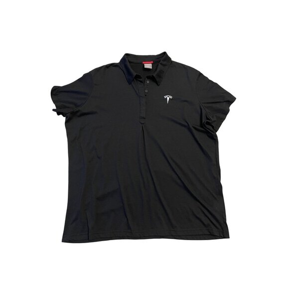 Tesla Polo Shirt Womens 3X Black Short Sleeve Embroidered Ladies Official - Picture 1 of 8